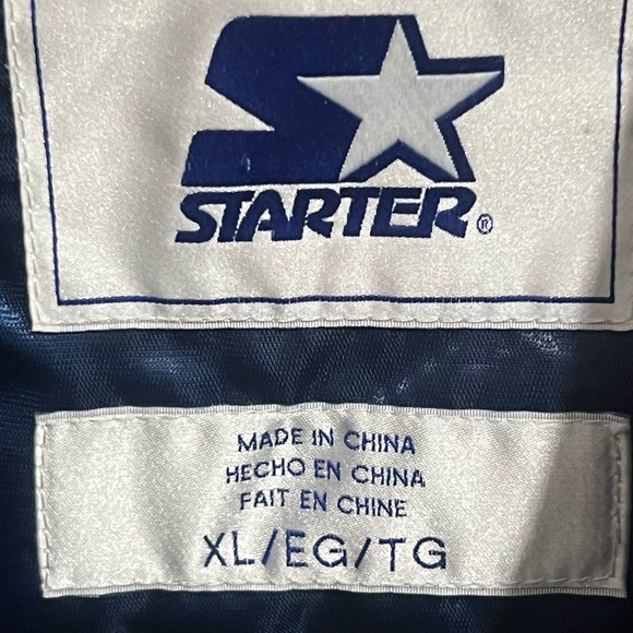 STARTER Chicago Blackhawks  NHL Varsity Satin Winter Jacket Extra Large Blue - Picture 8 of 8